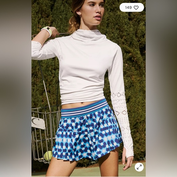 NWT Free People Movement Top Seed Printed Shorts Blue, Med, Top is also listed - Picture 5 of 11